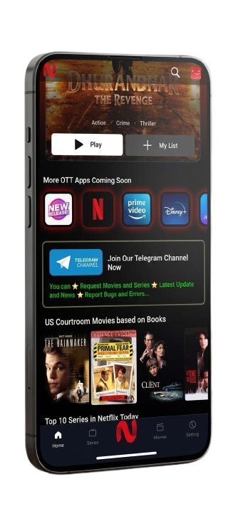 Netmirror apk offical look where we see that internal look of the application in netmirror. 
